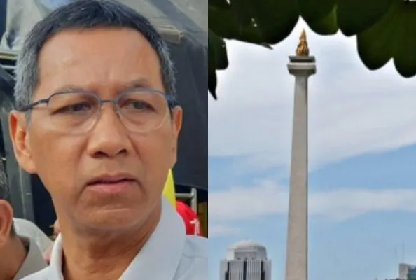 Heru Budi kembali hijaukan Monas yang digunduli Anies. Foto: Kolase/Ist.