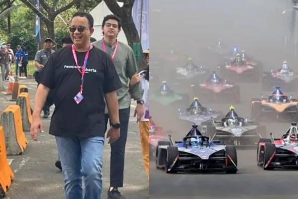 Panitia Formula E Jakarta 2023 tak undang Anies Baswedan sebagai tamu. Foto: Kolase/Ist.