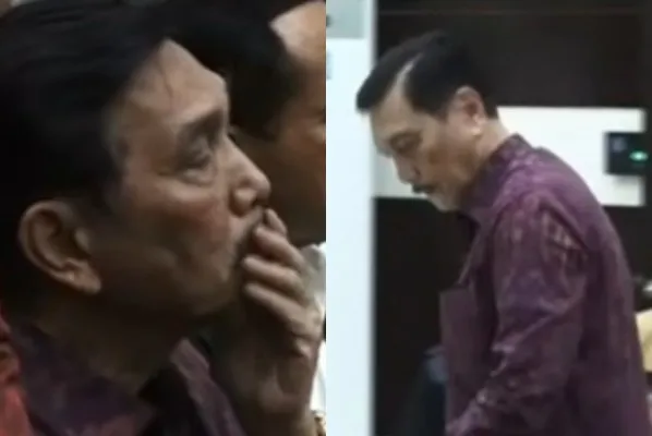 Luhut Binsar Pandjaitan mendatangi sidang Haris Azhar dan Fatia sebagai saksi. Foto: Capture.