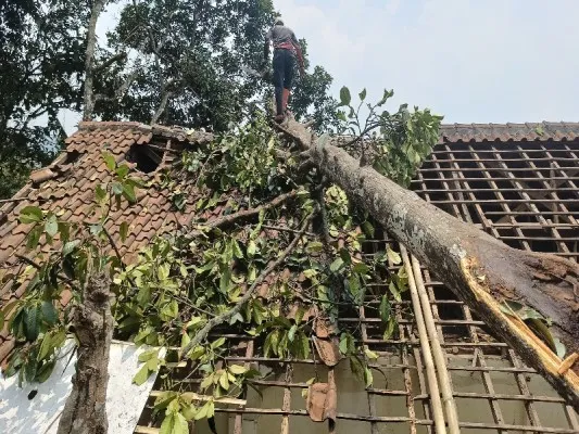 Angin kencang rusak banyak rumah di Sukabumi. Foto: BNPB.