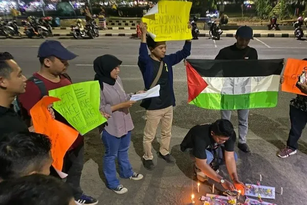 Jurnalis di Lebak gelar aksi bela Palestina. Foto: Ist.