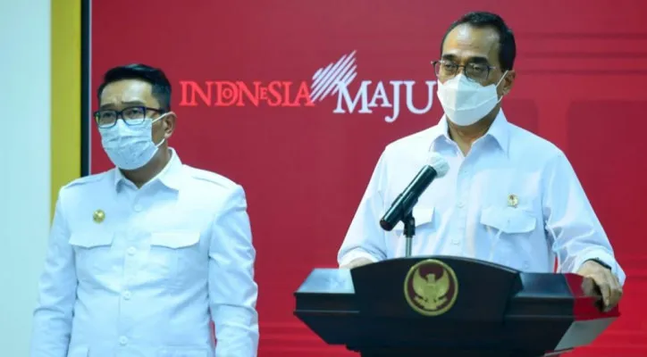 Menteri Perhubungan Budi Karya Sumadi saat memberikan keterangan di Kantor Presiden. (foto: ist)