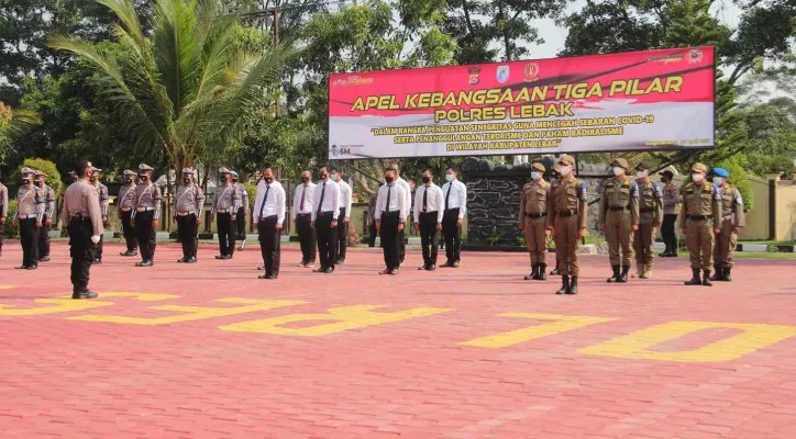 Apel gabungan di Mapolres Lebak. (foto: ist)