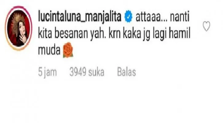 Lucinta Luna berkomentar di Instagram Atta Halilintar (Foto: Instagram)