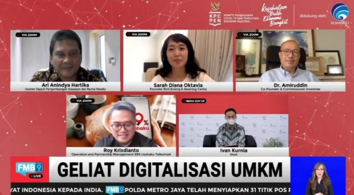 Dialog Produktif bertema Geliat Digitalisasi UMKM, yang diselenggarakan KPCPEN dan disiarkan di FMB9ID_IKP, Rabu (19/5/2021). (foto: screenshot/youtube)