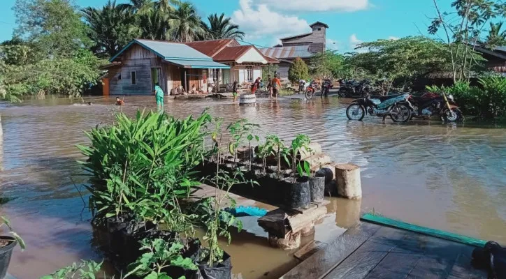 Kondisi banjir di Nunukan, Kalimantan Utara. (ist)