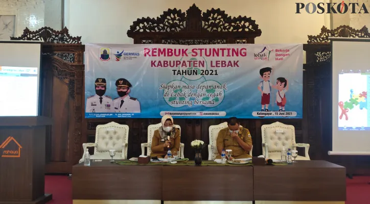 Rembuk penanganan stunting lintas OPD di Lebak. (foto: yusuf permana)