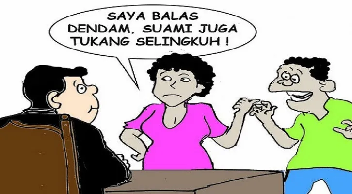 Karikatur Nah Ini Dia: Polisi Lama Numpang Tinggal Numpangi Bini Pemilik Rumah (kartunis: poskota/ucha)