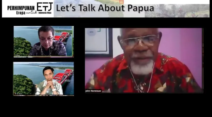 Tangkapan layar video diskusi "Separitism and Terroism in Papua oleh Perhimpunan Eropa untuk Indonesia". (foto: ist)