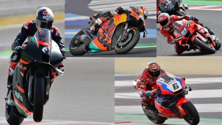 Empat pabrikan Honda, Ducati, Aprilia dan KTM diketahui telah menjalani private test di Misano, Italia, Rabu 23 Juni 2022. (Foto/@foto_snap_shot/Instagram)