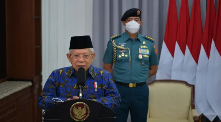 Wakil Presiden KH Ma'ruf Amin saat meluncurkan vaksinasi untuk ibu hamil dan menyusui. (foto: ist)