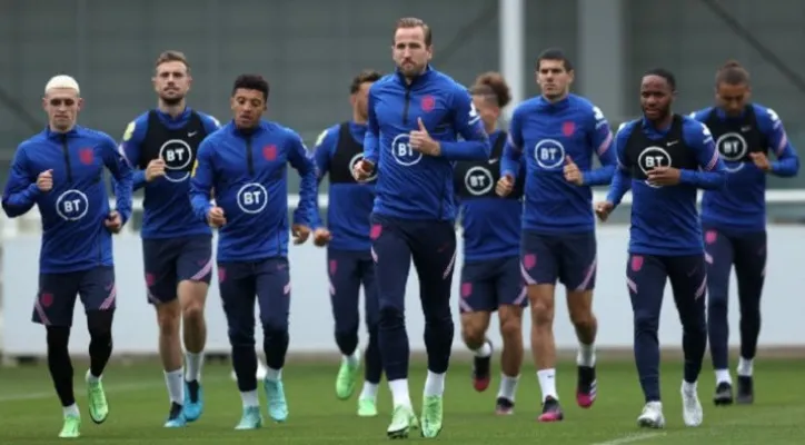 Timnas Inggris saat menjalani latihan. (ist/twitter HKane)