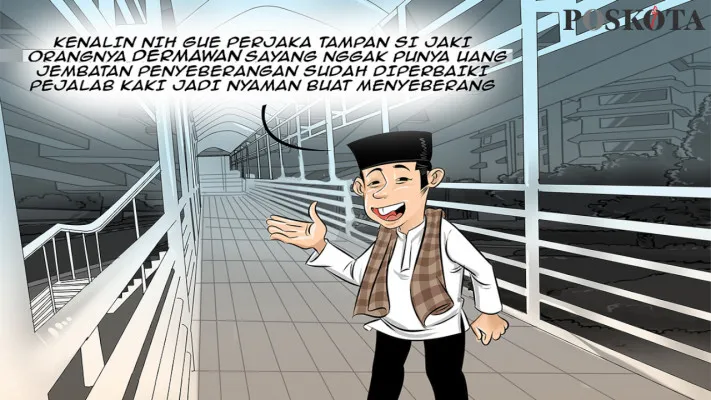 Karikatur: JPO di Atas Kali Baru Cijantung Rusak. (Kartunis/Poskota.co.id)