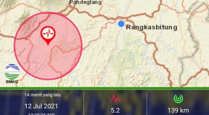 Tangkapan layar pemberitahuan gempa yang dirilis BMKG. (ist)