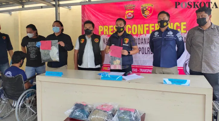 Polres Lebak menggelar konferensi pers terkait pembunuhan Mr X di Sajira. (foto: yusuf permana)