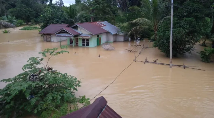 Banjir yang merendam 26 desa di Kalimantan Barat. (foto: bpbd kalbar)