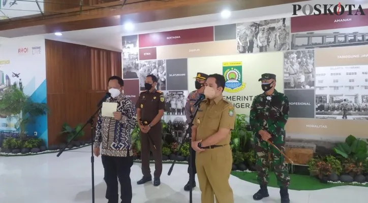 Mendagri bersama dengan Wali Kota Tangerang dan Forkopimda. (Foto/Poskota.co.id/Iqbal)