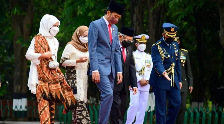 Presiden Joko Widodo dan Wapres KH Ma'ruf Amin saat menghadiri peringatan Hari Kesaktian Pancasila. (biro pers)