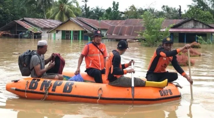 Kondisi banjir di Kabupaten Paser, Kalimantan Timur. (FOTO: BNPB) 