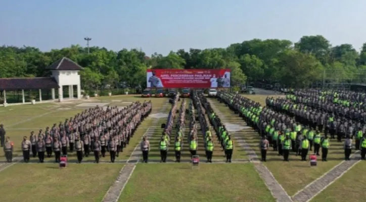 Ribuan personel kepolisian untuk pengamanan Pilkades di Kabupaten Tangerang. (Foto: Humas Polresta)