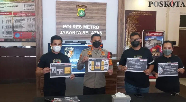 Kapolres Jaksel Kombes Azis Andriansyah menggelar Jumpa Pers. (foto: adji)