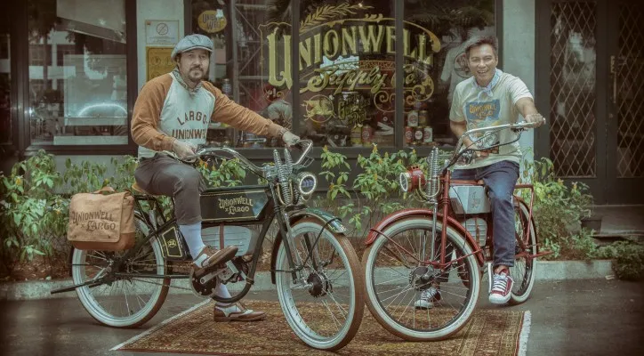 Ketika David Bayu dan Baim Wong berkolaborasi, Hadirkan Sepeda Listrik Vintage Largo X Unionwell, Hanya Produksi 1 Unit. (foto: unionwell)