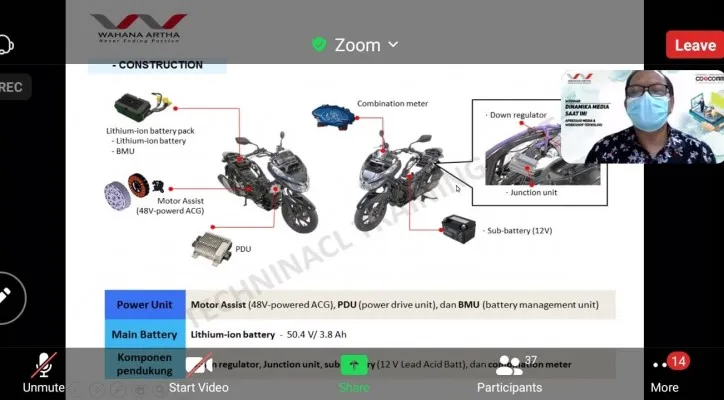 Wahana Honda Tambah Ilmu Rekan Jurnalis soal Teknologi PCX Hybrid. (foto: tangkapan layar wms)