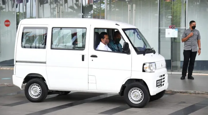 Mobil yang dijajal Jokowi di GIIAS. (foto: Biro Pers Sekretariat Presiden)