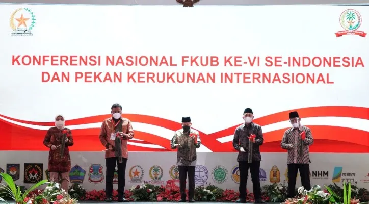 Wapres KH Ma'ruf Amin saat membuka Pekan Kerukunan Internasional dan Konferensi Nasional (KONAS) FKUB ke-6 se-Indonesia. (Setwapres)