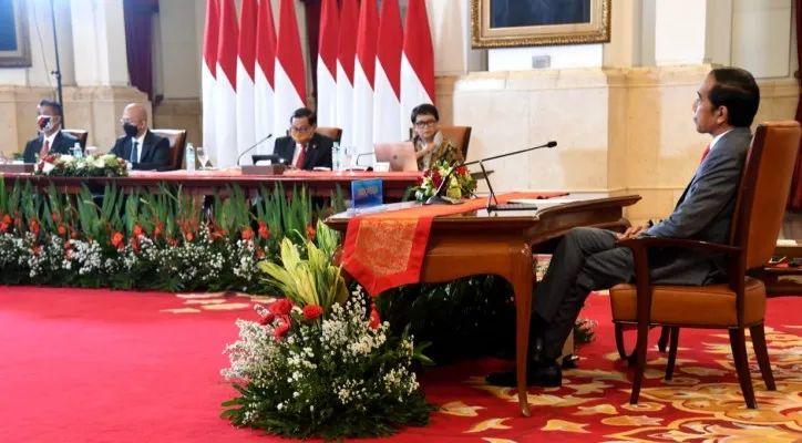 Presiden Joko Widodo saat hadiri Konferensi Khusus untuk memperingati 30 Tahun Hubungan ASEAN-RRT. (foto: biro pers)