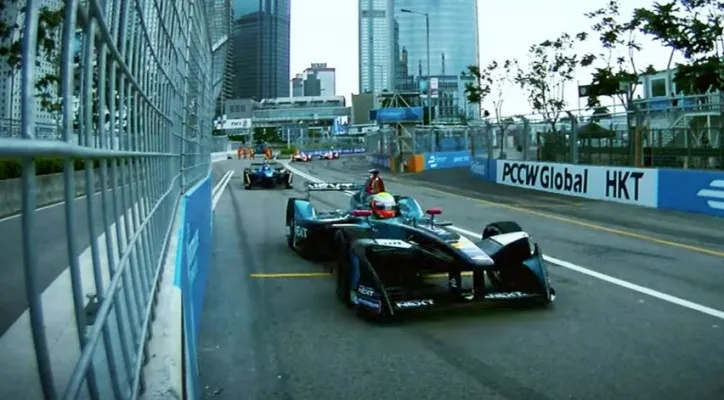 Balapan mobil pada  Formula E  di Hongkong. (ist)