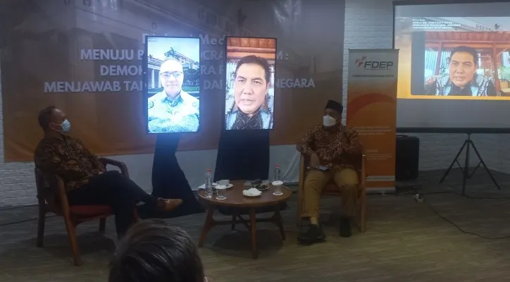 Forum Diskusi Ekonomi Politik dalam kegiatan Demokrasi Era Pandemi, Menjawab Tantangan Dari Setiap Negara di Jakarta Kamis (2/12/2021). (ist)