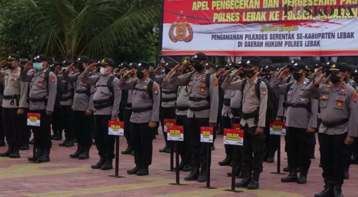 Ilustrasi, Apel gelar pasukan Polres Lebak. (Foto/Poskota.co.id/Yusuf)