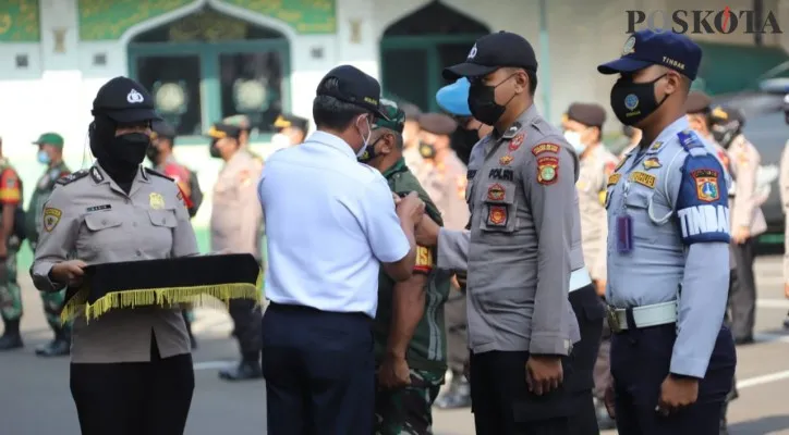 Suasana Apel Ops Lilin 2021 di Mapolre Jakarta Selatan. (adji)