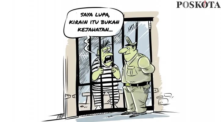 Karikatur Sental-Sentil: Lupa, jika Itu Adalah Kejahatan. (karikaturis: poskota/arief's)