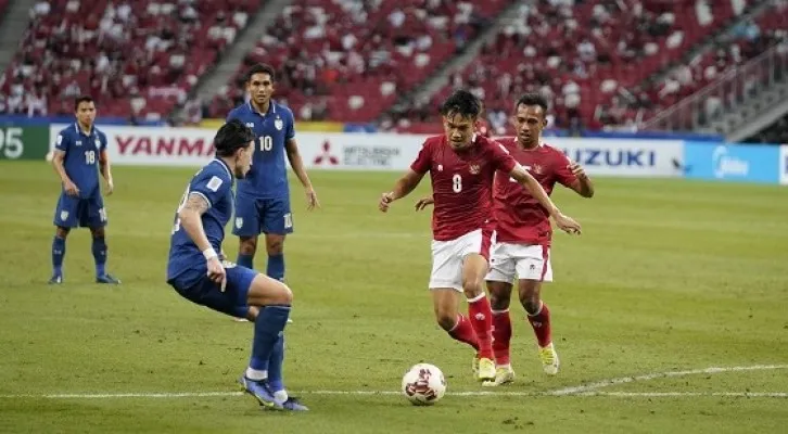 Thailand menang 4-0 atas Indonesia di leg pertama final Piala AFF 2020. (Foto/affsuzukicup)