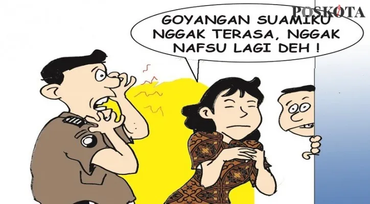 Sudah Gak Nafsu dengan Suami, Nyonya Warnida Booking 2 Lelaki Sekaligus. (Kartunis/PosKota/Nah Ini Dia/Ucha)