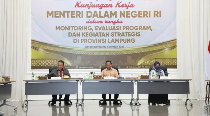 Mendagri Muhammad Tito Karnavian saat memberikan pengarahan di Pemda Lampung. (foto: dok. kemendagri)