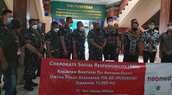 TNI AD dapat bantuan alat tes antigen. (ist)