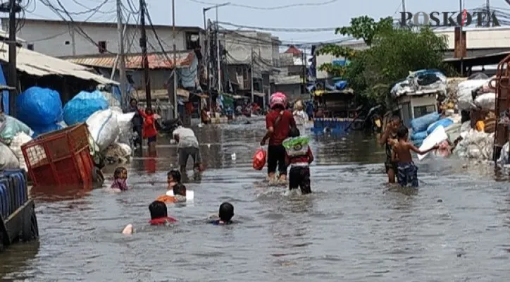 Ilustrasi banjir di Jakarta. (yono)