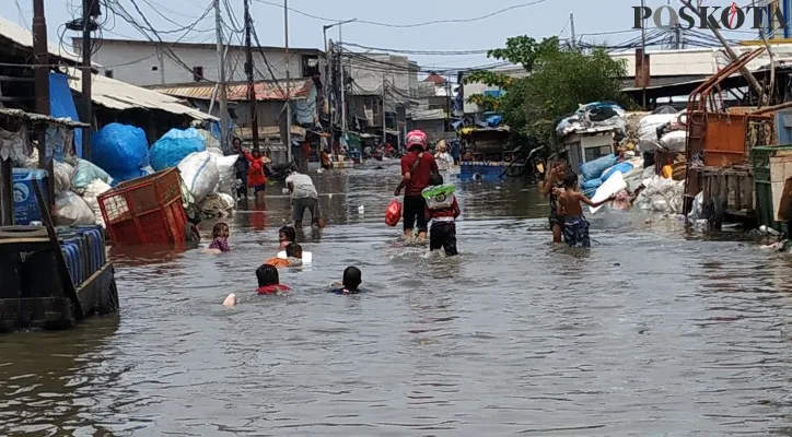 Ilustrasi banjir di Jakarta. (yono)