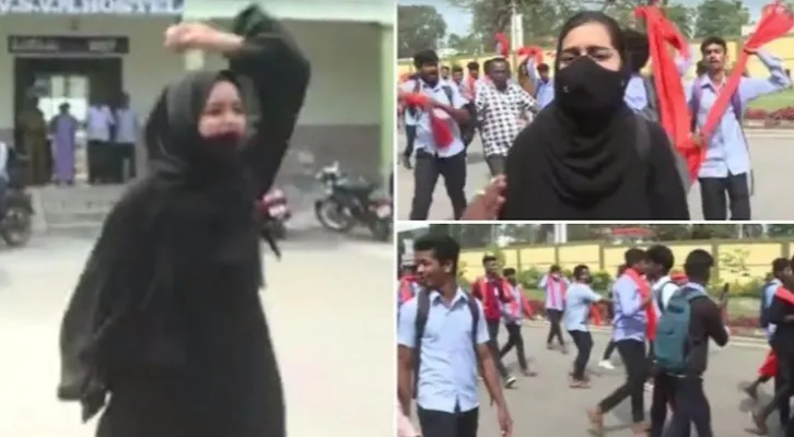 Wanita muslim di India, Muskaan Khan  saat demo menentang rasisme terhadap umat Islam di India. (ist)