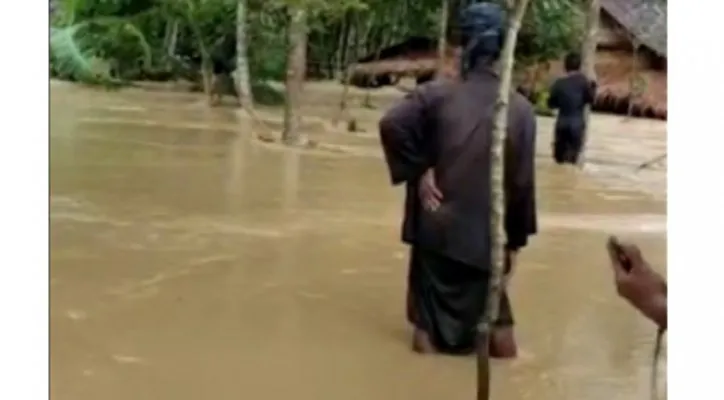 Tangkapan layar banjir di Kampung Cijahe, Leuwidamar, Lebak. (ist)