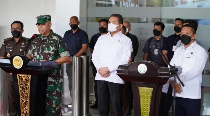 Jaksa Agung RI ST Burhanuddin dalam jumpa pers kasus Dugaan Korupsi Pengadaan Satelit Kemenhan kemarin. (ist)