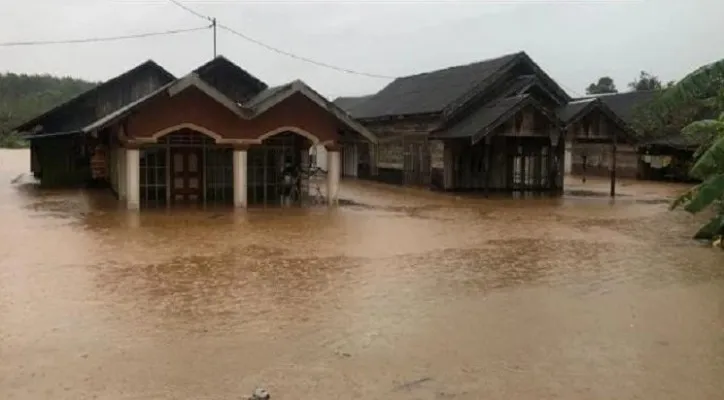 Kondisi banjir di Kabupaten Tanah Laut. (dok BNPB)