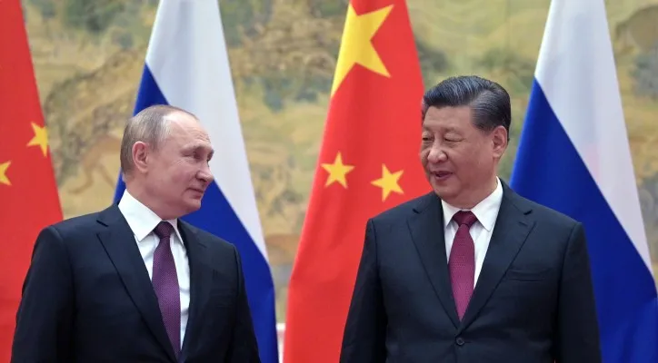 Presiden Rusia Vladimir Putin dan Presiden China Xi Jinping (Foto: Twitter/KremlinRussia_E)