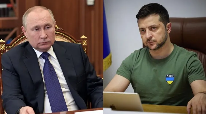 Presiden Rusia Vladimir Putin dan Presiden Ukraina Volodymyr Zelensky (Foto: twitter/KremlinRussia_E, Instagram/Zelenskiy_Official)