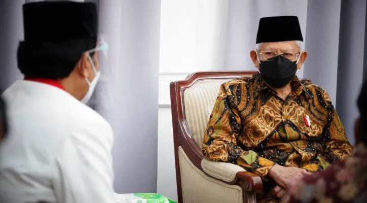 Wapres KH Ma'ruf Amin saat menerima audiensi Kepala BPIP. (foto: setwapres)