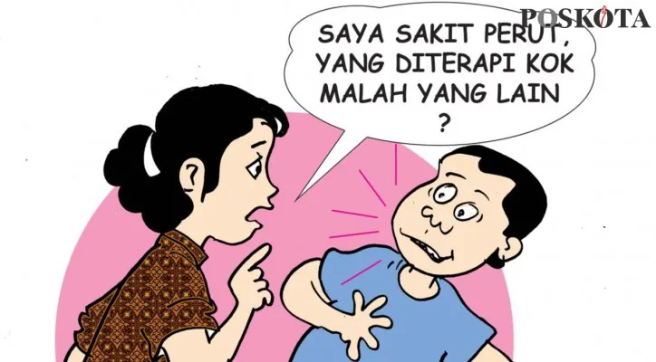 Kartun Nah Ini Dia: Pengin Terbebas dari Utang oleh Dukun Malah Digoyang. (kartunis: poskota/ucha)