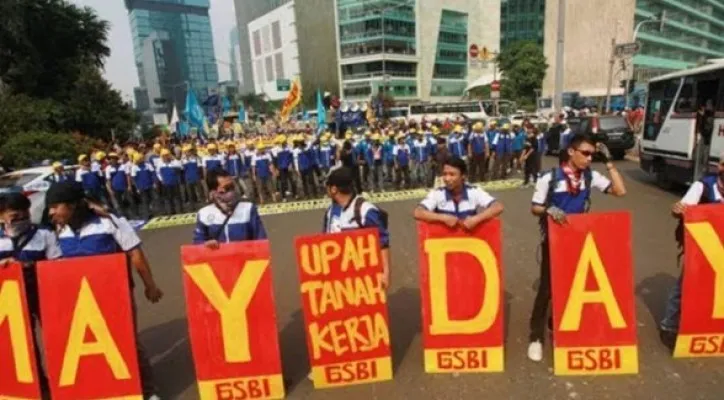 Ilustrasi Demo Buruh yang dilakukan oleh  Serikat Pekerja di Jakarta (Foto/ist)